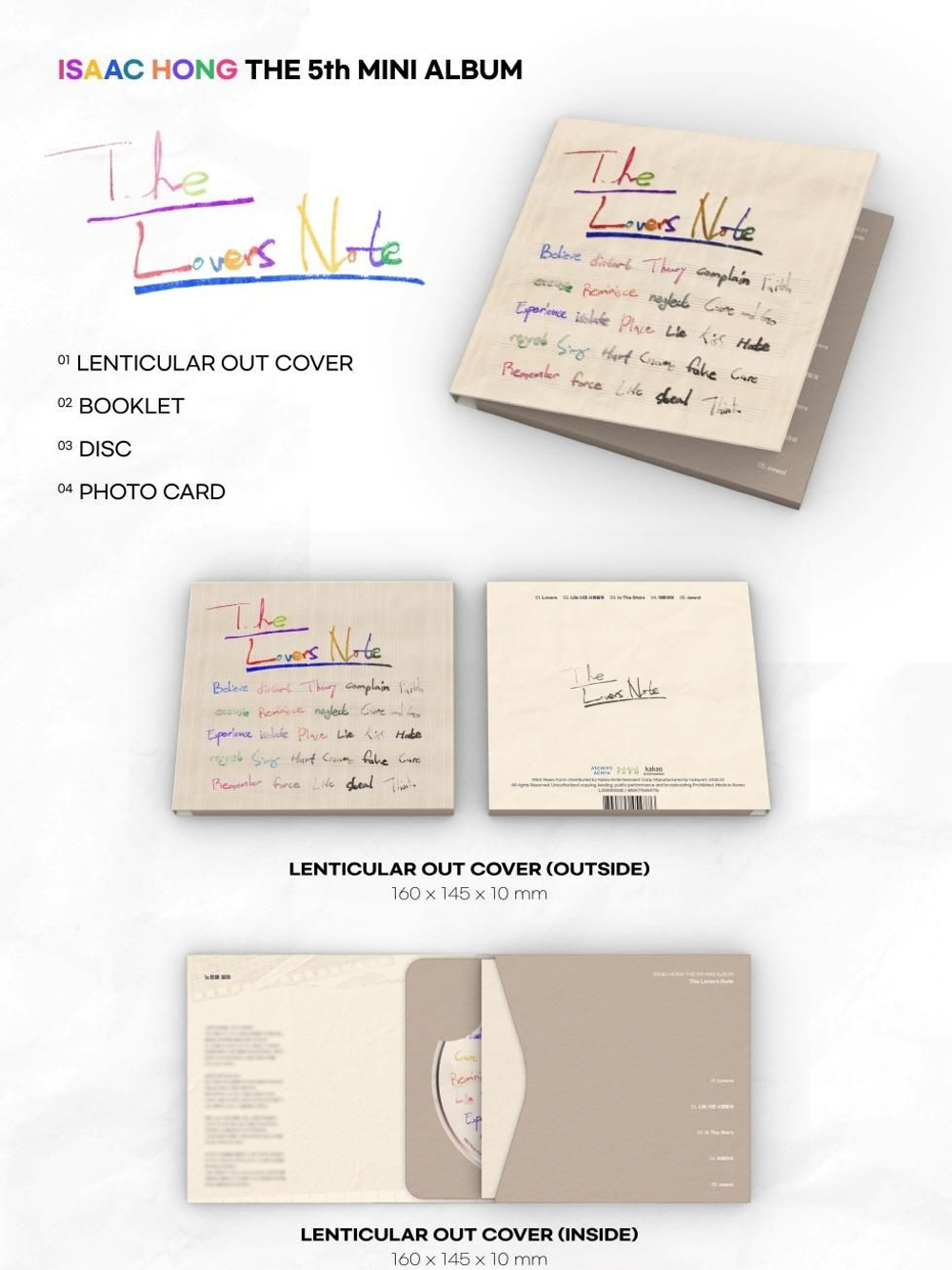 Альбом ISAAC HONG - THE LOVERS NOTE 5th Mini Album