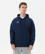 Флисовое худи на молнии ESSENTIAL Cotton Fleece FZ Hoodie, темно-синий
