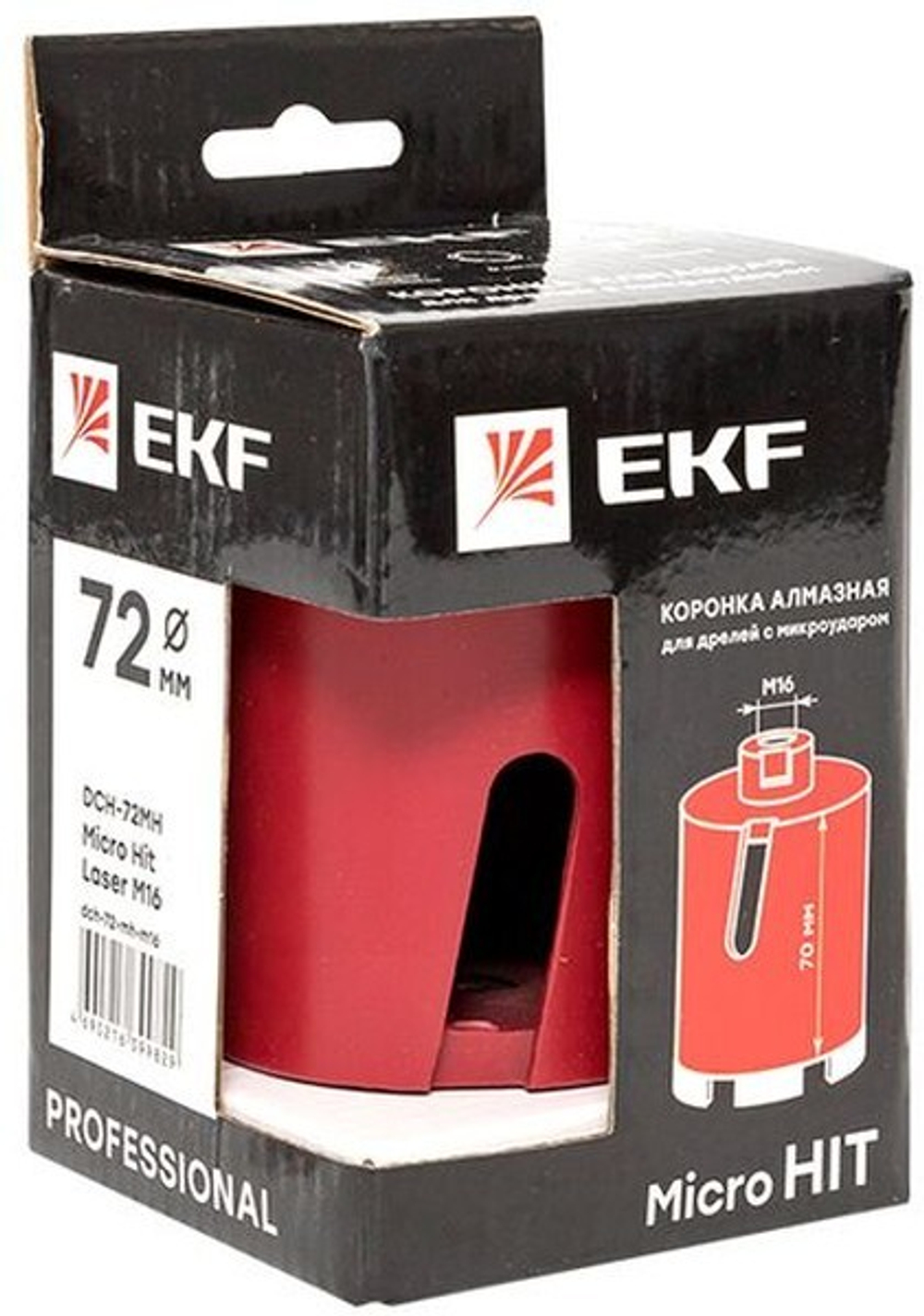 Коронка алмазная EKF dch-72-mh-m16