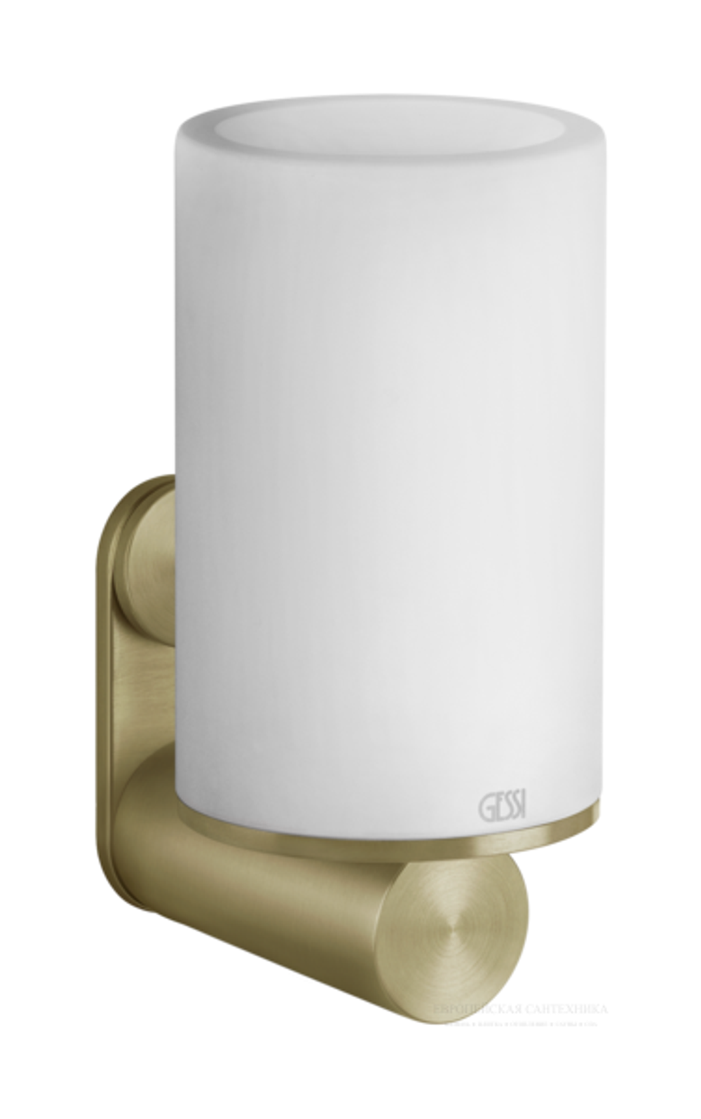 Cтакан Gessi 316, настенный, h126хØ75 мм, цвет White/Brass Brushed PVD