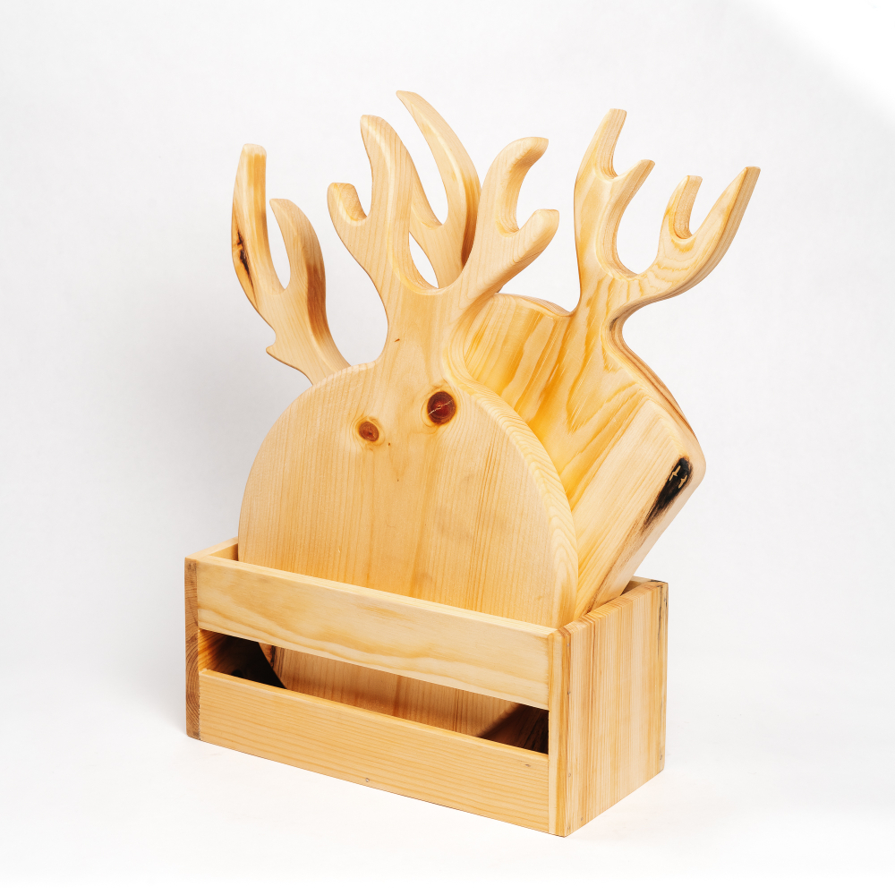 Разделочные доски из сибирского кедра 3 шт. в ящике. RDN27