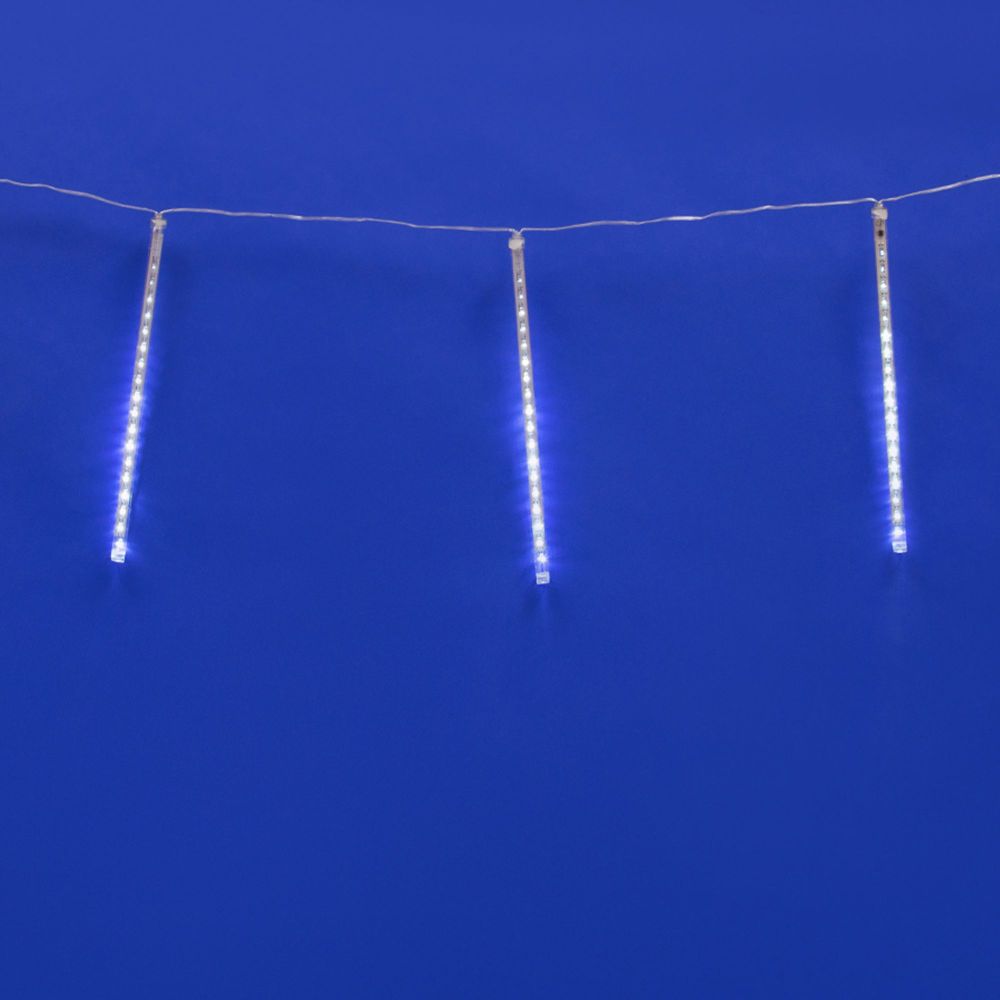 ULD-E2405-240-DTK WHITE IP44 METEOR Занавес светодиодный фигурный Падающие звезды. соединяемый. 2х0.5м. 8 подвесов. Белый свет. Провод прозрачный. TM Uniel.