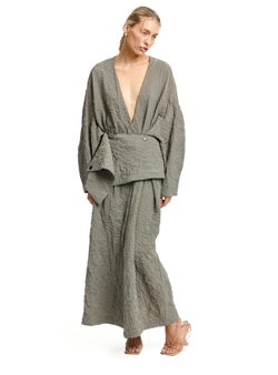 Платье maxi с баской Invitation olive