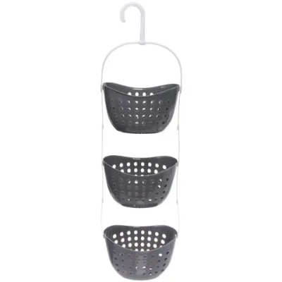 Корзина - органайзер для хранения подвесная «ЛЕНАРО», цвет серый, три секции, 23*16*79см