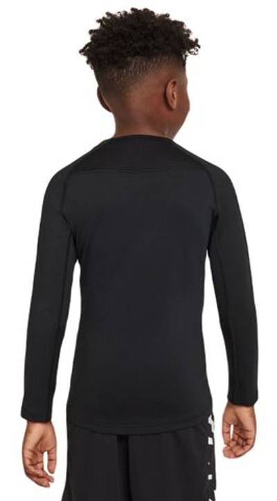 Футболка для мальчика теннисная Nike Pro Warm Long-Sleeve Top - black/white