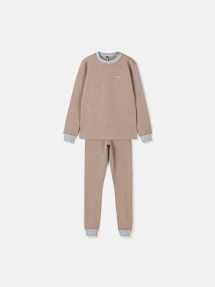 Комплект для девочки (джемпер и лосины) "Какао" 7+