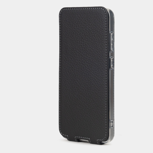 Чехол для Samsung Galaxy S24 Plus из натуральной кожи теленка, черного цвета