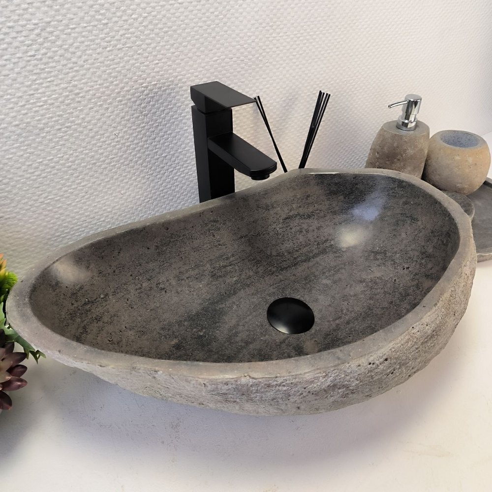 Раковина из речного камня RS-64102 (58*36*15) 0122