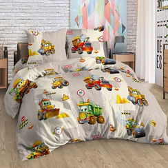 Бязь "Грузовичок" | ш.150 см | 125 г/м² | хлопок-100%