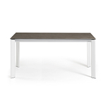 Стол Atta 160 (220)x90 керамика Vulcano Ash, белые ножки