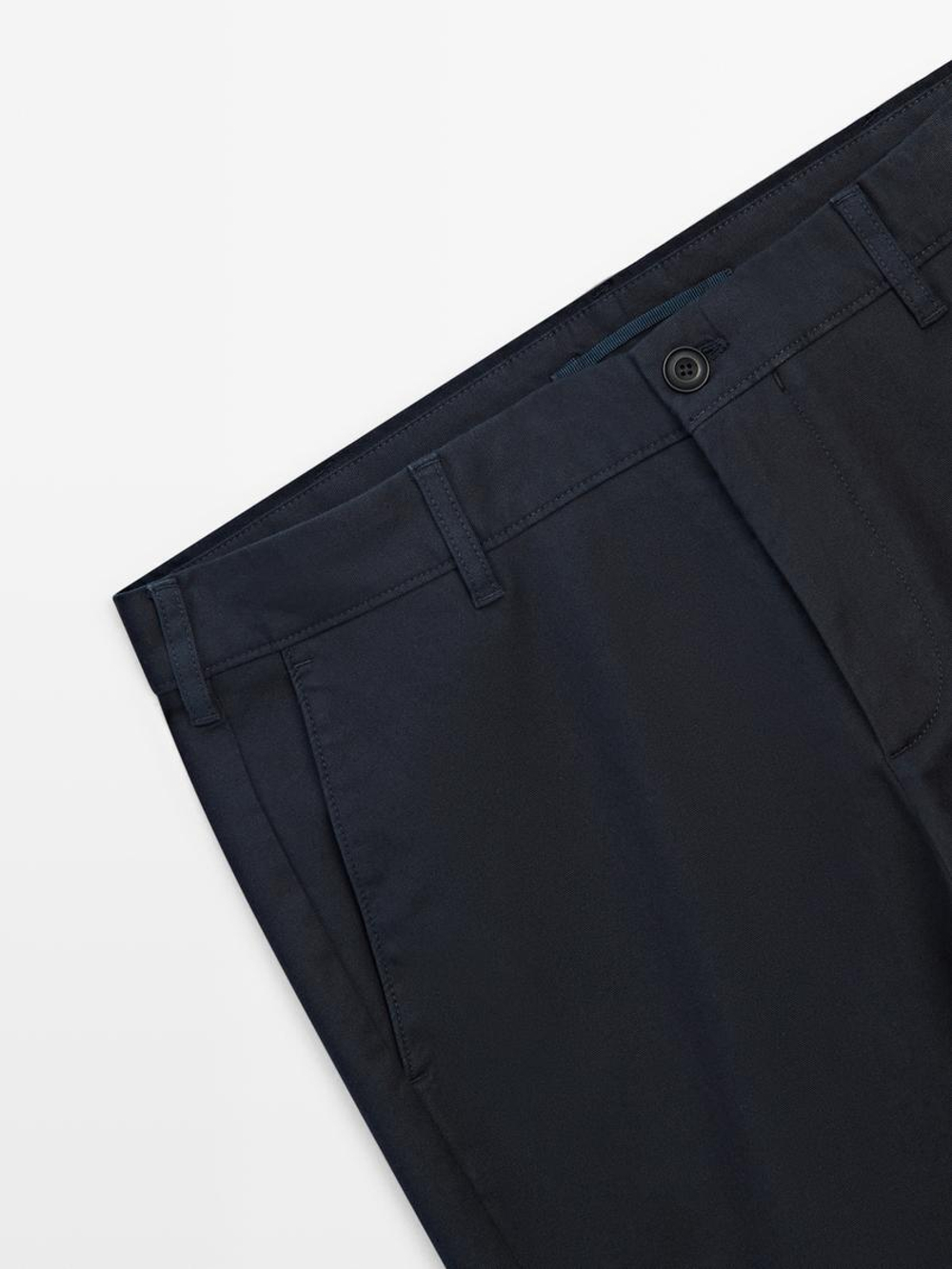 Massimo Dutti Зауженные холщовые брюки, темно-синий