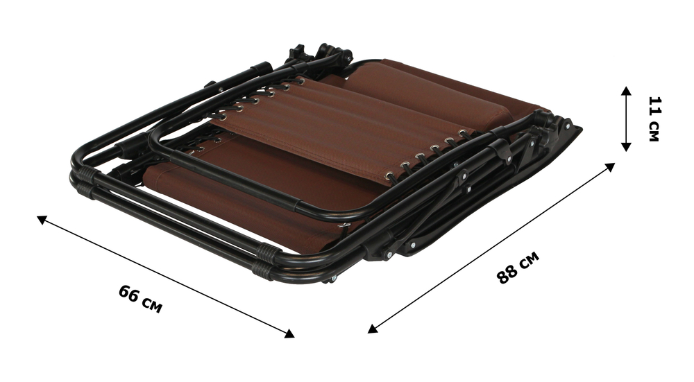 Кресло-шезлонг Фиеста арт.СК-175/B с подстаканником (2шт.в упаковке (каркас черный, ткань светло-коричневая))