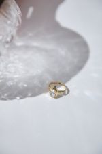 Кольцо Crystal Drop с горным хрусталем (желтое золото)