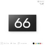 Табличка с номером 66 на дверь квартиры, для офиса, кабинета, аудитории, склада, черная 120х70 мм, Айдентика Технолоджи