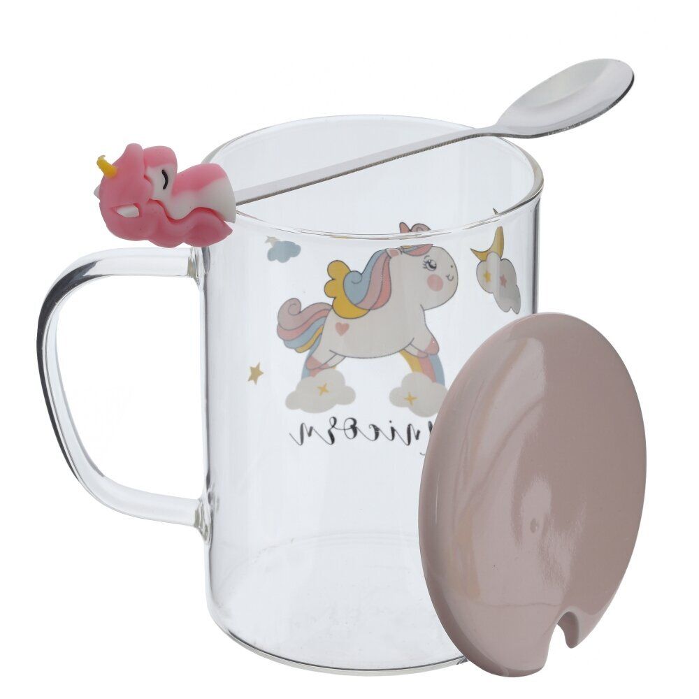 GAEM Кружка с крышкой и ложкой 450 мл, L8 W8 H11 см