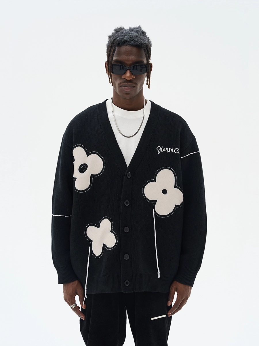 Кардиган HARSHandCRUEL "Minimalistic Flowers" Oversized Cardigan