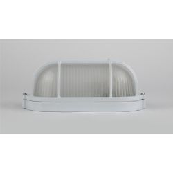 Светильник ЭРА НБП 04-60-002 Акватермо алюминий/стекло решетка IP54 E27 max 60Вт 212х105 овал белый