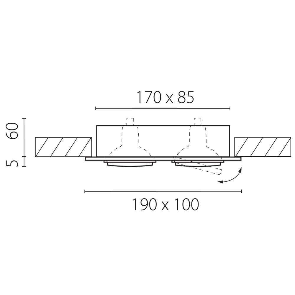 011622 Светильник SINGO X2 MR16/HP16 ЧЕРНЫЙ