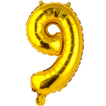 Шар фольгированный Цифра 9 35 см (Золотой)