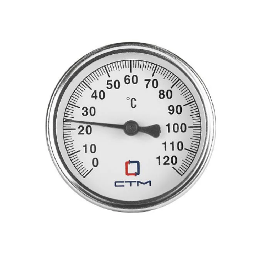 CTM Термометр биметаллический с погружной гильзой (50/31мм, Tm=120°С, 10 бар, ТП - НР½")
