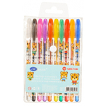 Ручка гелевая, Basir, цветные чернила, серия "Тигры", ароматизированная с блёстками, 10 шт