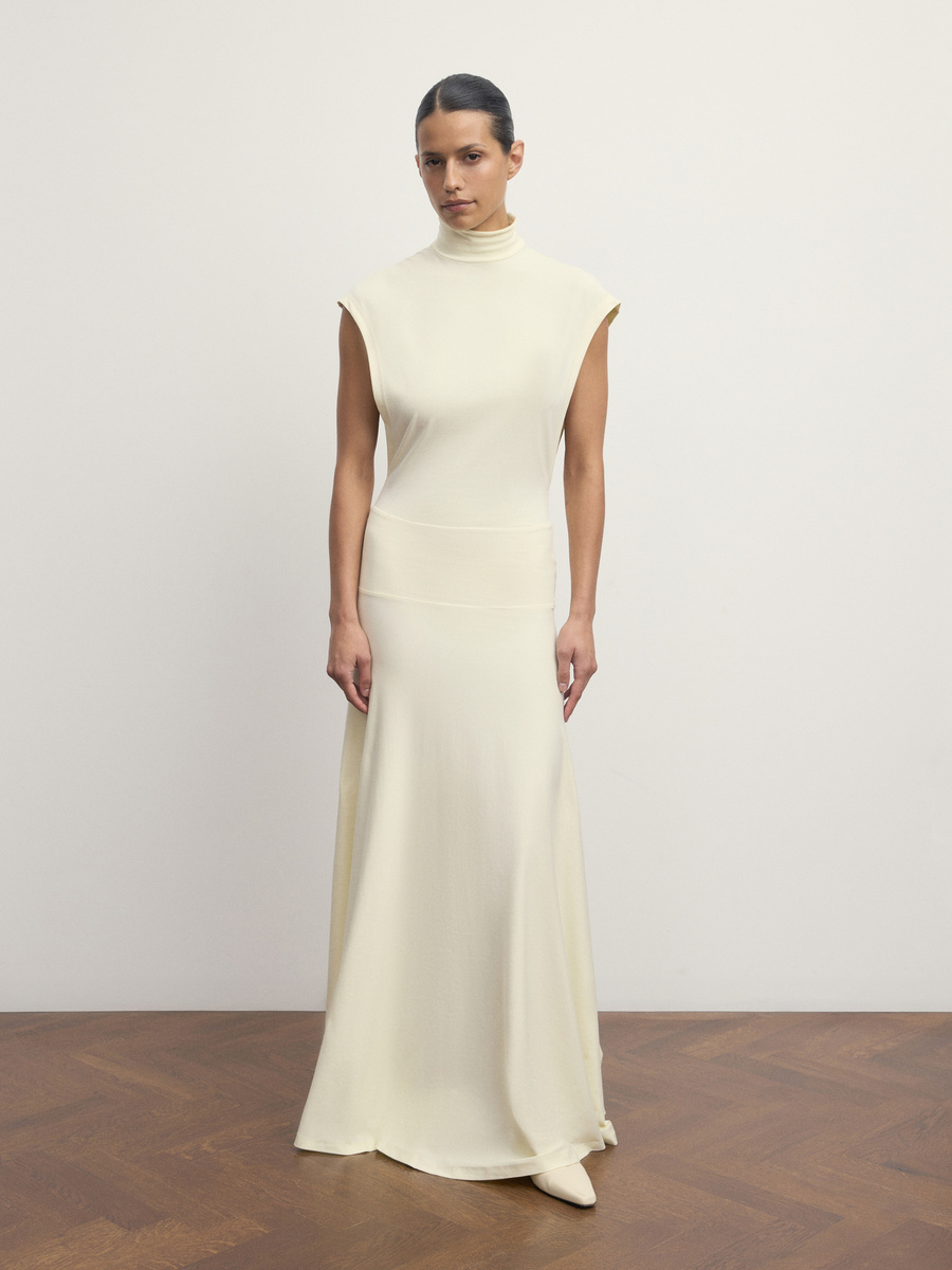 Дизайнерское белое платье в пол Light Line