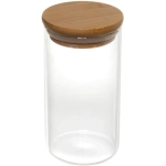Банка для продуктов стеклянная 300мл «Хай-Тек» с бамбуковой крышкой 6,5*12см