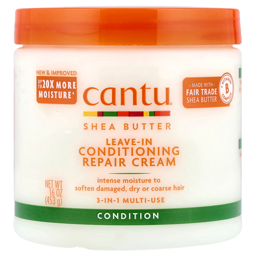 Cantu, масло ши, несмываемый кондиционер, для естественных локонов, кудрей и завитков, 453 г (16 унций)