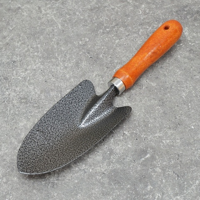 Совок посадочный узкий с деревянной ручкой, 24см