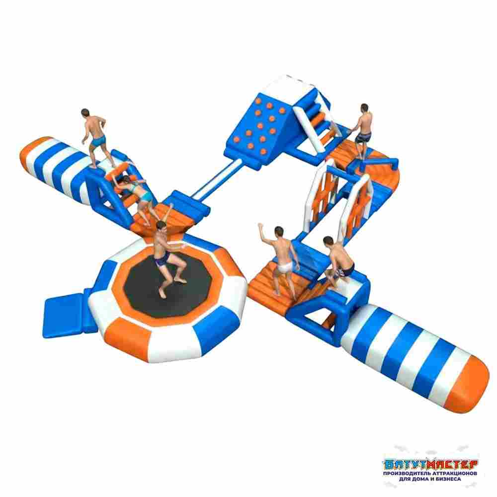 Надувной аквапарк на воде «Весёлый островок» 22×20×4 м