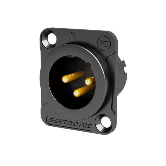 Seetronic MJ3F2C-BG Панельный разъём XLR тип D, "папа", 3-контактный