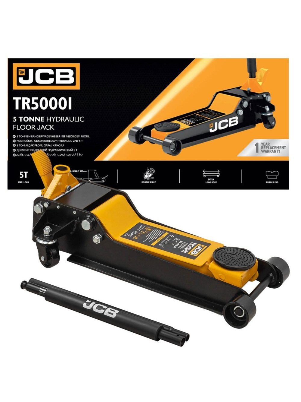 Домкрат подкатной гидравлический 5т JCB JCB-TR50001