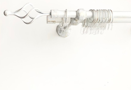 Карниз кованый для штор Прима Ривьера d 20/20 двухрядный, цвет бело-золотой