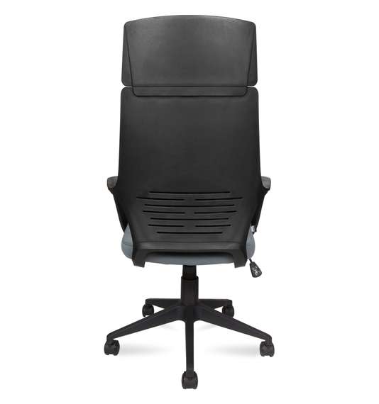 Кресло офисное Норден / Айкью / IQ / черный пластик / темно-серая ткань