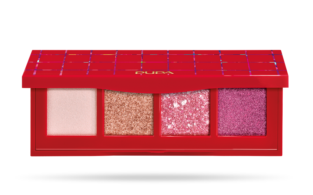 Pupa Палетка теней для век Holiday Land Eyes Palette, 4 оттенка, тон №001, Эксцентричный розовый, 5,2 гр