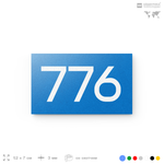 Номер на дверь 776, табличка на дверь для офиса, квартиры, кабинета, аудитории, склада, голубая 120х70 мм, Айдентика Технолоджи