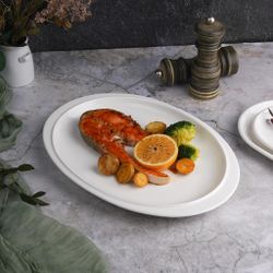 Блюдо овальное 30*21,5 см h3 см с бортом белое фарфор NEW P.L. Proff Cuisine [3]