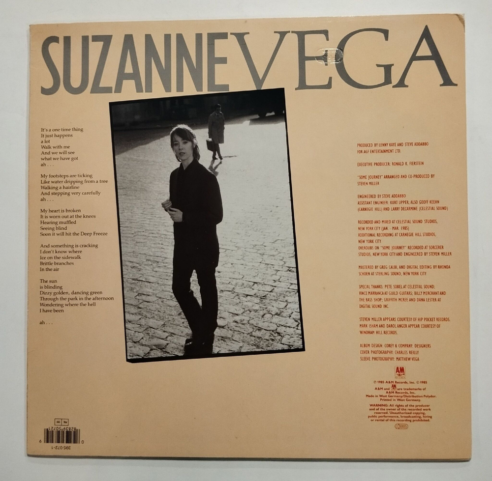Винтажная виниловая пластинка LP Suzanne Vega (Germany 1985)