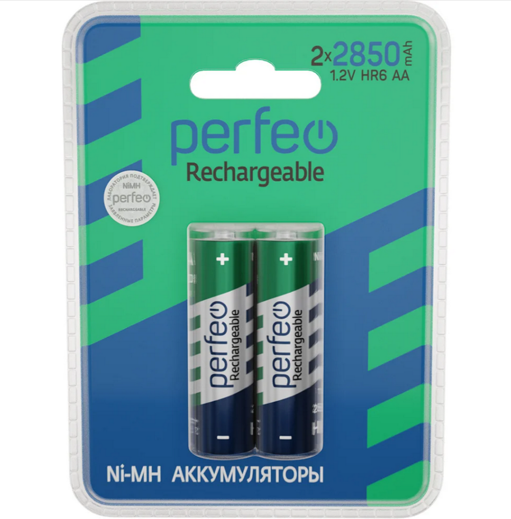 Аккумулятор AA HR-6 / 2850mAh Perfeo NiMH (2шт/уп.)