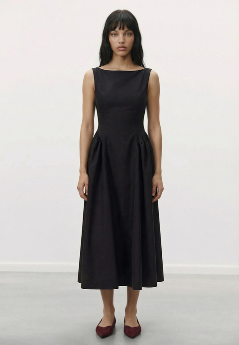 Платье миди с пышной юбкой