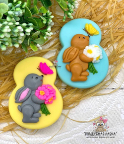 Силиконовая форма 8 с зайцем