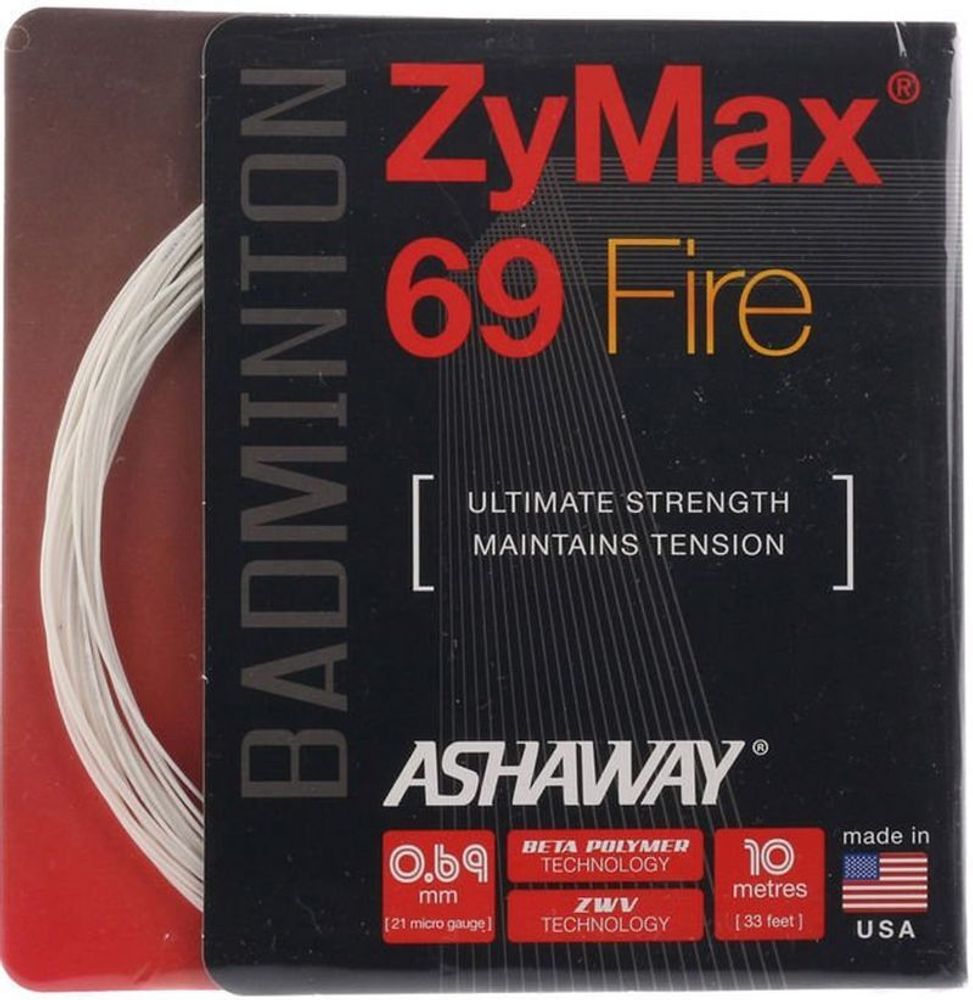 Струны для бадминтона Ashaway ZyMax 69 Fire (10 m) - white