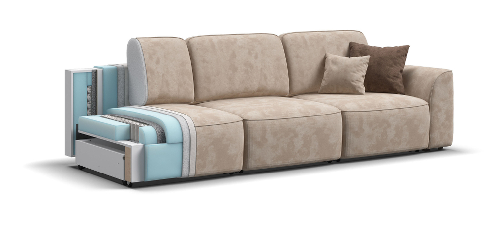 Диван KING MODOOL MAX Велюр Alkantara пепел