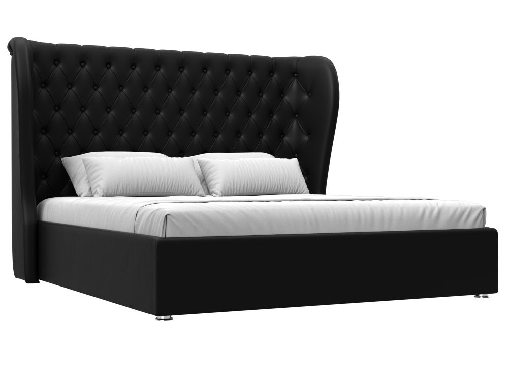 Кровать интерьерная Далия 180, Черный, Экокожа, 108308