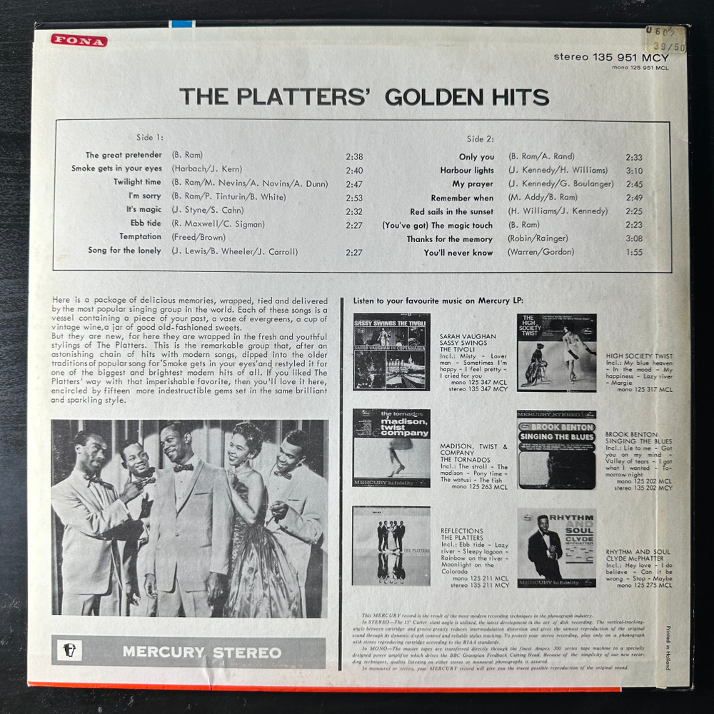 The Platters ‎– The Platters' Golden Hits (Голландия)