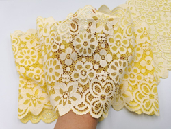 Эластичное кружево, 18 см, желтое, (Арт: EK-2718), м