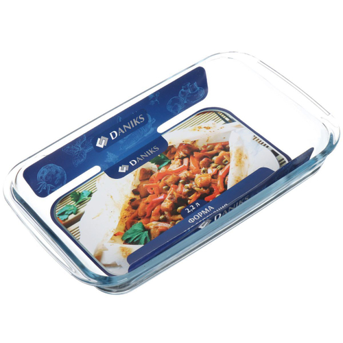 Форма для выпечки стекло, 20.6х34.5х5.2 см, 2.2 л, прямоуг, Daniks, DNX-22R