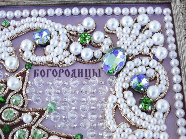 ЖС-10-СЗ Набор для вышивания хрустальными камнями Покров Прсв Богородицы (зеленый)