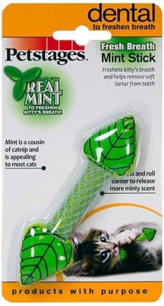 Игрушка Petstages Dental «Мятный листик» для кошек 11 см