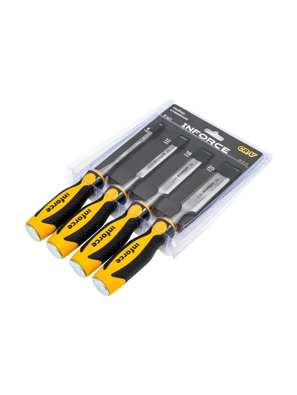 Набор из стамесок Inforce 4 шт., 6, 12, 18, 25 мм 06-15-03